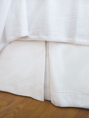 Ey Essentials Hemstitch White Queen Bed Skirt