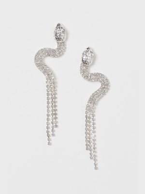 Rhinestone Snake Earrings