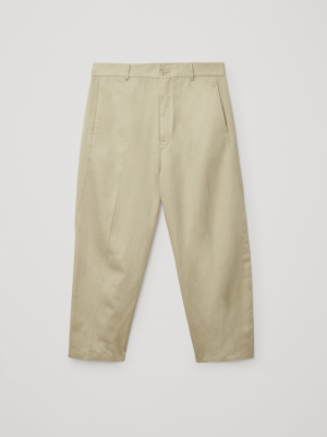 Relaxed Organic Cotton-linen Pants