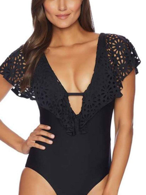 Luxe Aphrodite One Piece Swimsuit In Black