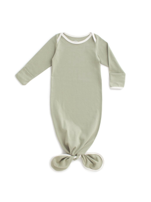 Knotted Baby Gown - Solid Sage