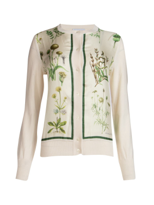 Salvatore Ferragamo Botanical Print Cardigan