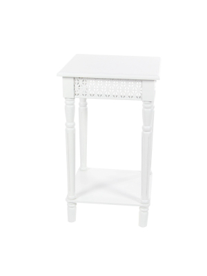 Wooden Square Side Table White - Olivia & May