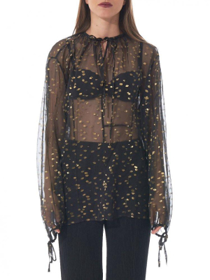 Gold Detail Sheer Tunic (163-1816-100-099)