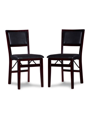 2pc Claire Folding Chair Espresso - Linon