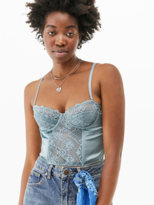 Uo Ava Lace + Satin Corset Top