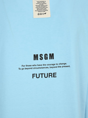 Msgm Fantastic Green Printed T-shirt