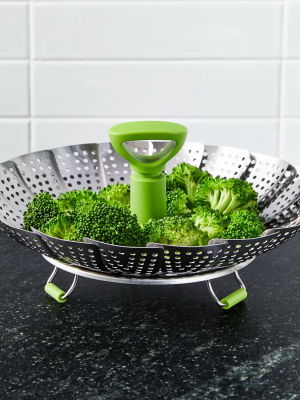 Stainless Steel Vegetable Steamer With Silicone Feet