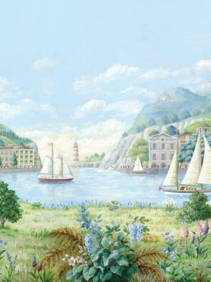 Safe Harbor Wall Mural In Sky Blue From The Murals Resource Library By York Wallcoverings