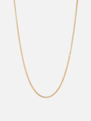 3mm Cuban Chain Necklace, Gold