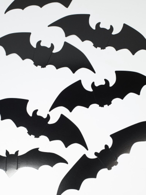 Unique Vintage Black Bat Silhouette Paper Cutouts Set - Autumn