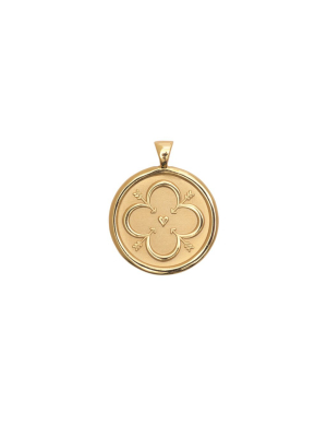 Love Jw Small Pendant Coin In Solid Gold