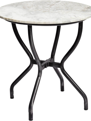 Coast To Coast Tavolo 25" High Black And Marble Accent Table