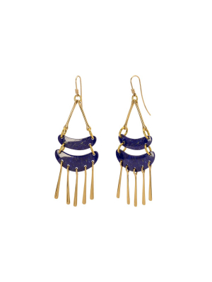 Lapis Lazuli Fountain Earrings