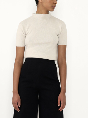 Short-sleeves Mock-neck Top - Fw21 - Off-white