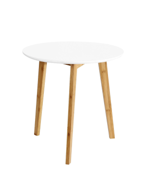 Phoenix Mid Century Wood Side Table White - Edgemod