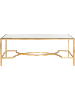 Inga Coffee Table - Gold/glass - Safavieh.