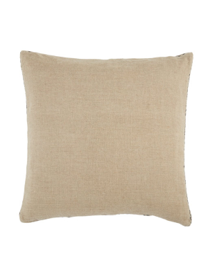 Jaipur Living Seti Border Beige/ Dark Gray Poly Pillow