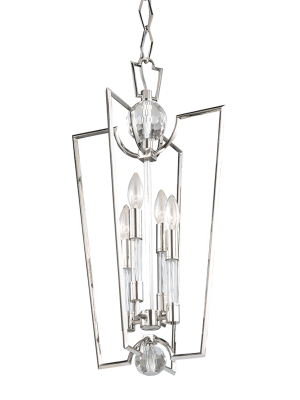 Waterloo 4 Light Pendant Polished Nickel