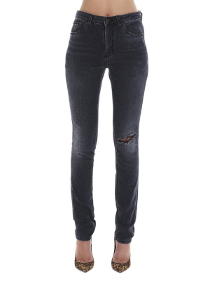 Saint Laurent Ripped Skinny Jeans