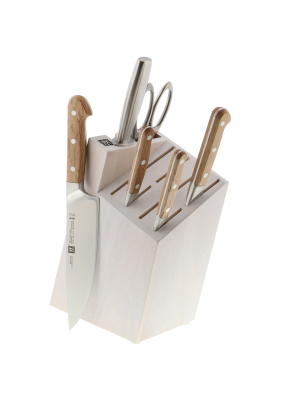 Zwilling Pro Holm Oak 7-pc Knife Block Set - White Block