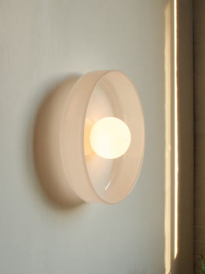 In Common With Opaline Blown Glass Disc Orb Surface Mount