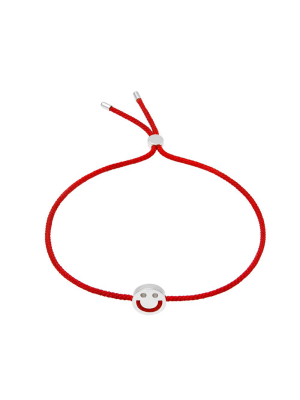 Friends Happy Bracelet 18ct White Gold Red