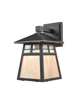 Cottage 1-light Outdoor Wall Lamp In Matte Black