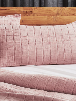 Wendell Dusty Pink Quilted King Sham Set Of 2