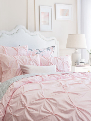 Pink Valencia Pintuck Duvet Cover