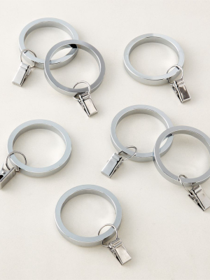 Polished Nickel Curtain Clips Set Of 7