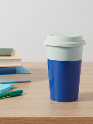 11oz Travel Mug With Silicone Lid Mindful Mint And Dolphin Blue - Room Essentials™