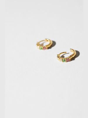 925 Sterling Silver And 24k Gold Earrings