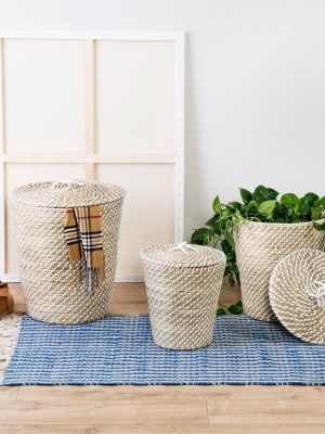Honey-can-do 3pc Tall Basket Set With Lids