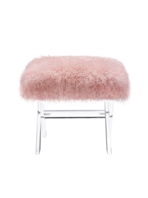 Coraline Sheepskin Ottoman - Safavieh