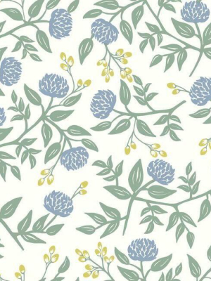 Peonies Wallpaper In Periwinkle From The Rifle Paper Co. Collection By York Wallcoverings