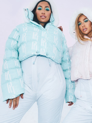 Prettylittlething Plus Ski Pastel Blue Faux Fur...