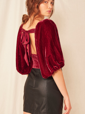 Velvet Open Back Top