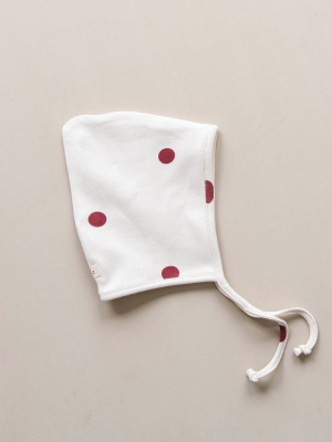 Burgundy Dots Pixie Bonnet