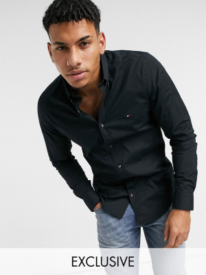 Tommy Hilfiger Skinny Fit Shirt In Black Exclusive To Asos