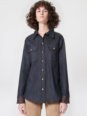 Dark Blue Real Denim Shirt