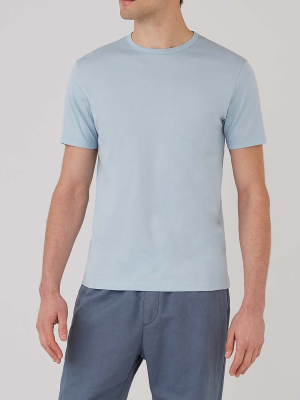 Sunspel Ss Crew Neck T-shirt, Blue Jeans