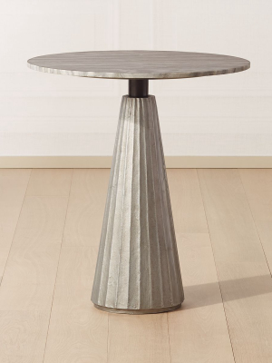 Paramount Marble Pedestal Table 28" Silver/grey