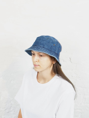 Cotton Bucket Hat Dark Denim