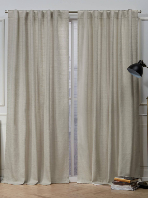 Mellow Slub Back Tab Light Filtering Window Curtain Panels - Nicole Miller