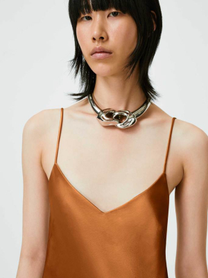 Satin V-neck Camisole - Ochre