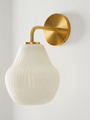 Sculptural Glass Ribbed Sconce