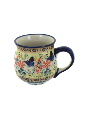 Blue Rose Polish Pottery Blue Butterfly Bubble Mug