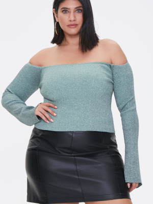 Plus Size Off-the-shoulder Sweater