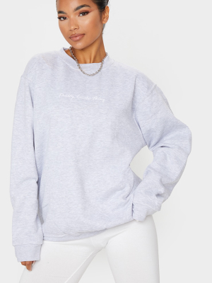 Prettylittlething Grey Marl Oversized Sweater